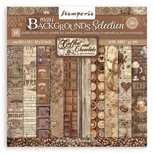 Stamperia Maxi Backgrounds Double-Sided Paper Pad 12"X12"-Coffee And Chocolate,