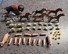 Vintage Playmobil Animal Lot Pigs Chickens Buffalo Horses Baby Chick's Piglets