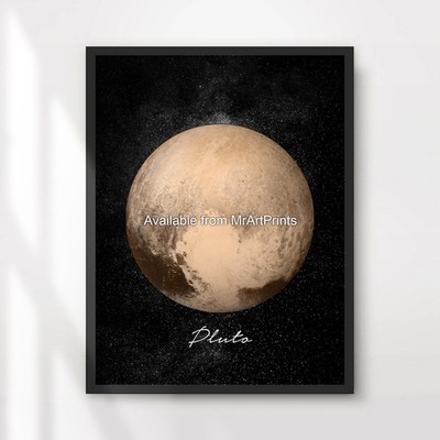 Planet Pluto Art Print Poster Milky Way Solar System Space Picture A4 A3 A2 A1