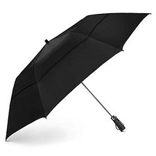 Golf Umbrella Large 58 Inch Double Canopy Strong Windproof Heavy Duty  Black