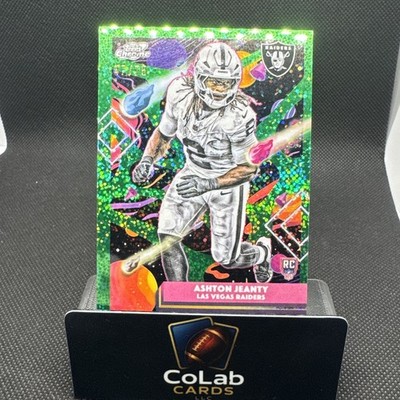 2025 Topps Cosmic Chrome Football Green Space Dust Ashton Jeanty /75 Raiders