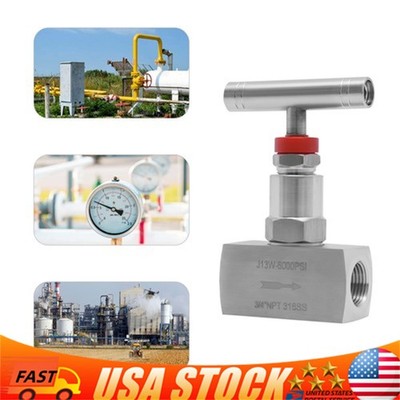 6000 PSI 3/4'' NPT Female Connection Stainless Steel 316 Straight Needle Valve