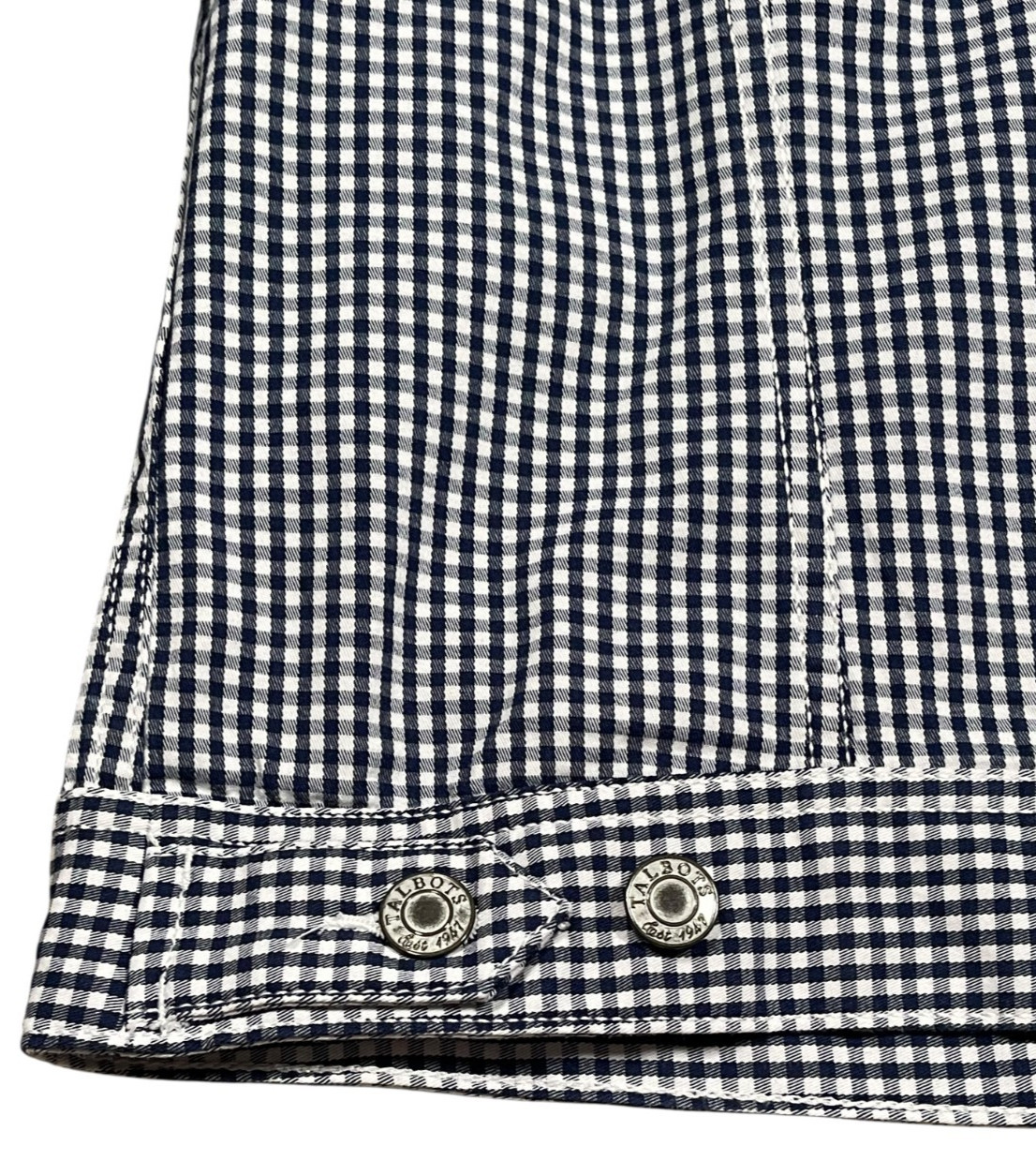 Talbots Lightweight Gingham Jacket Navy White Siz… - image 10