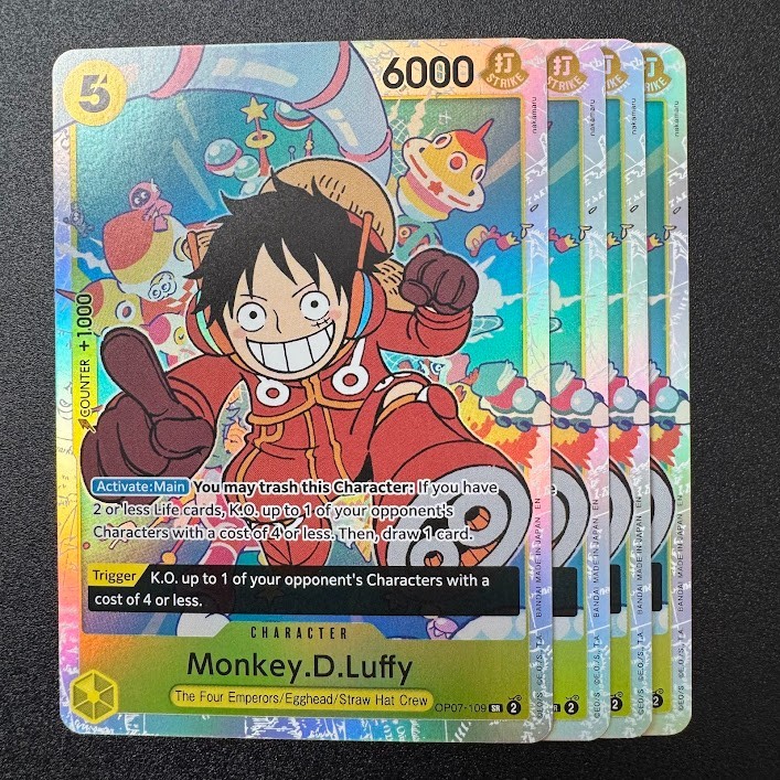 4x Monkey.D.Luffy OP07-109 Holo Foil - One Piece TCG Card Game