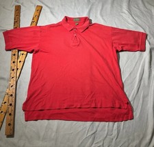 Vintage All Sport Somers Shirt Mens Large Red Polo Button Preppy Made in USA 80s