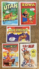 Alien Productions / 5 ALF USA State Cards / Stickers / 1987