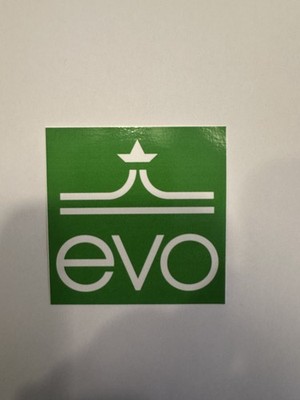 Evo Snowboard Ski Sticker 3x3 inches, bright green