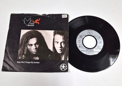 Milli Vanilli   Baby Don t Forget My Number / Too Much Monkey Business 7'' Vinyl
