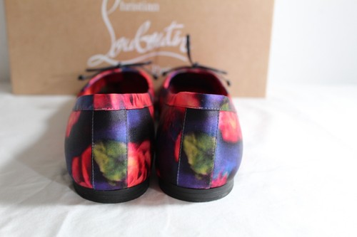 NWB Christian Louboutin Rose Roses Mamadrague Bow Silk Ballet Flats Flat 40 - Picture 6 of 8