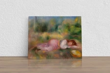 Pierre-Auguste Renoir "Girl Streched out on th" Canvas Print Wall Art Home Decor
