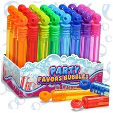 32 Pack Mini Neon Bubble Wands, Goodie Bag Stuffers for Kids Party Favor