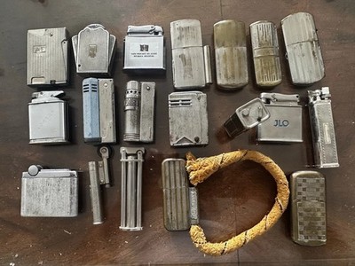 Konvolut 19 Feuerzeuge Art Deco Zeit und Post Art Deco verschiedene Marken 