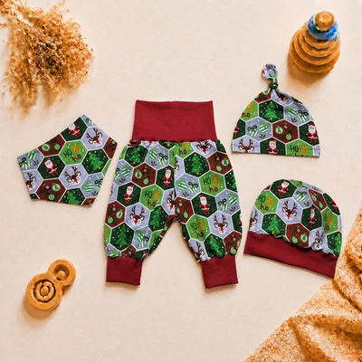 Rentier Pumphose, Dreieckstuch, Knotenmütze, Beanie Baby und Kleinkind ab Gr. 50 - Bild 1 von 4