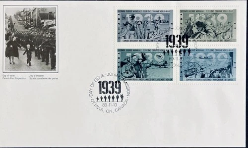 Canada FDC #1260-1263a Second World War 1939 First Day Of Issue Cover - 1989