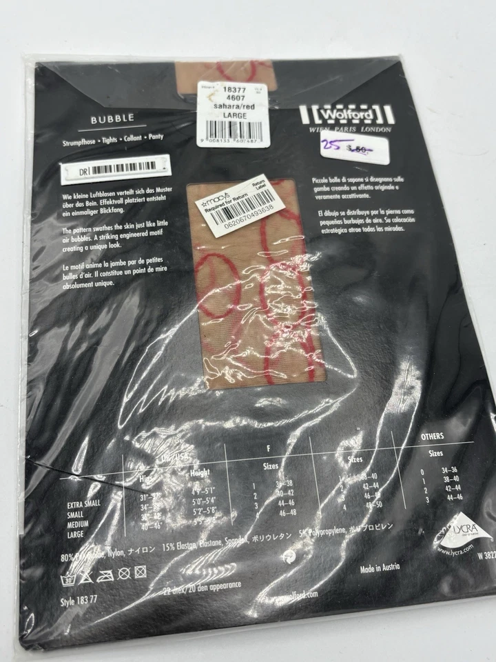 Medias rojas grandes vintage Bubble de Wolford L Foto 3 de 4