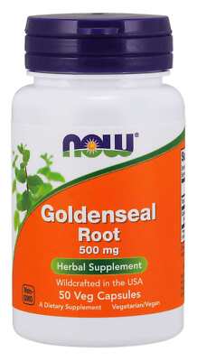 Goldenseal Root 500mg Gesundheit von Leber und Pankreas NOW FOODS 50 Veg Kapseln