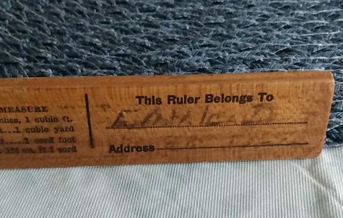Antikes 12 Zoll Holzlineal & Metall Maßstab Springfield Palmer Massachusetts - Bild 10 von 15