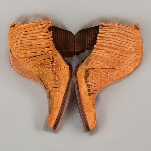 Womens Size 6.5 Fringe Ankle Bootie Coconuts Matisse Anthropologie Western Tan - Picture 2 of 7