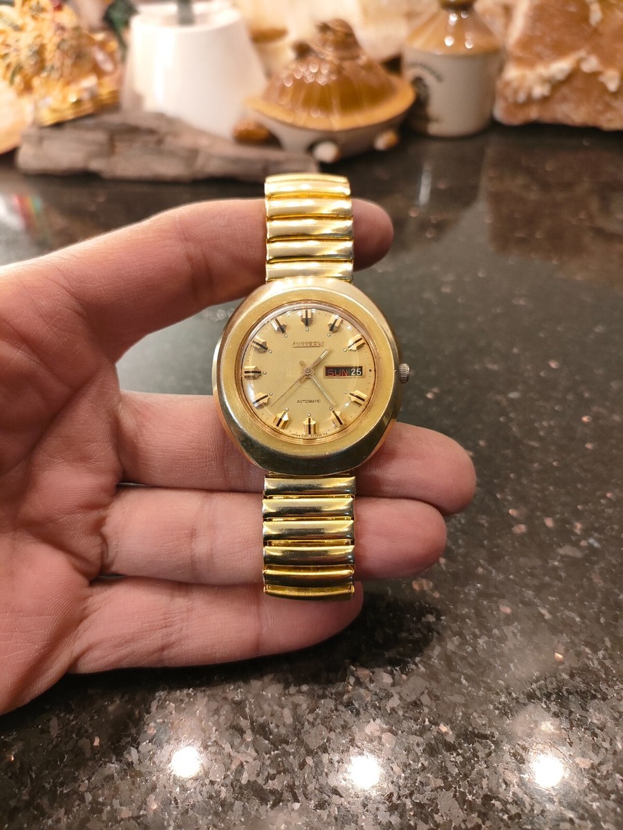 1980s Vintage Original Automatic Golden Citizen 17 Jewels GP 6501