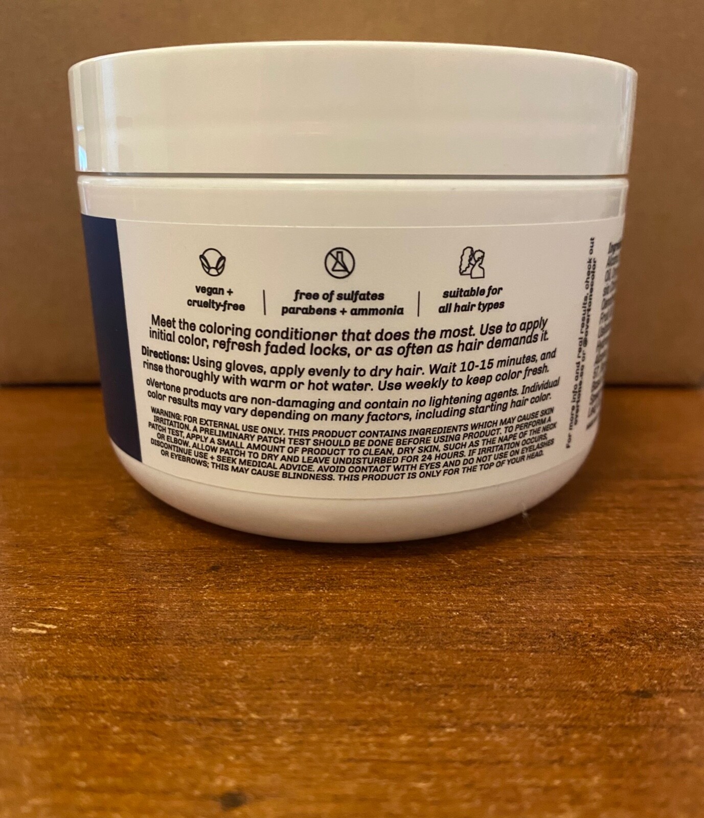 Overtone Blue for Brown Hair Coloring Conditioner 8 oz