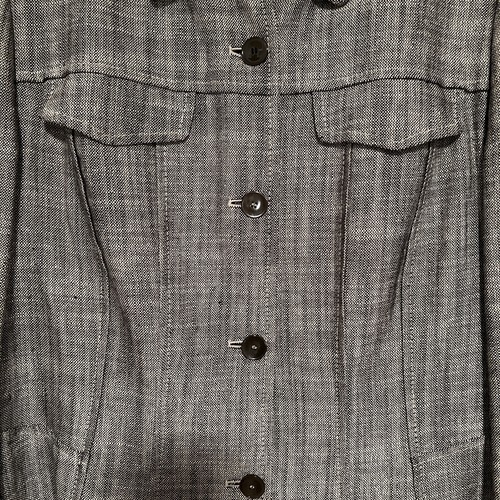 🌹 Strenesse Gabriele Strehle Women Black & White Silk Linen Tweed Jacket 10/Med - Picture 4 of 9