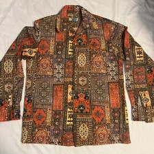 Vintage 1960 s Andrade Resort Hawaiian Shirt Mens Medium Loop Collar Rare Print