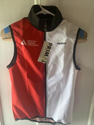Primal Wind Vest Unisex XS Midweight American Diabetes Red White Black - Picture 1 of 6