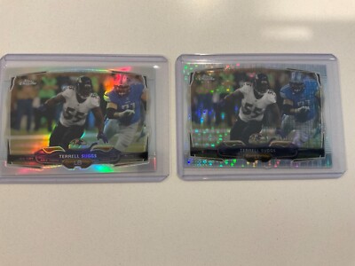 2014 Topps Chrome Football Terrell Suggs 2 Card Lot Refractor & Pulsar Ravens