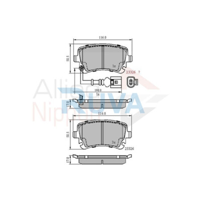 Fits VW Transporter 2003- + Other Models Ruva Rear Brake Pads Set