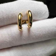 14K Yellow Gold Plated 925 Sterling Silver 10mm Partywear Tiny Hoop Earrings