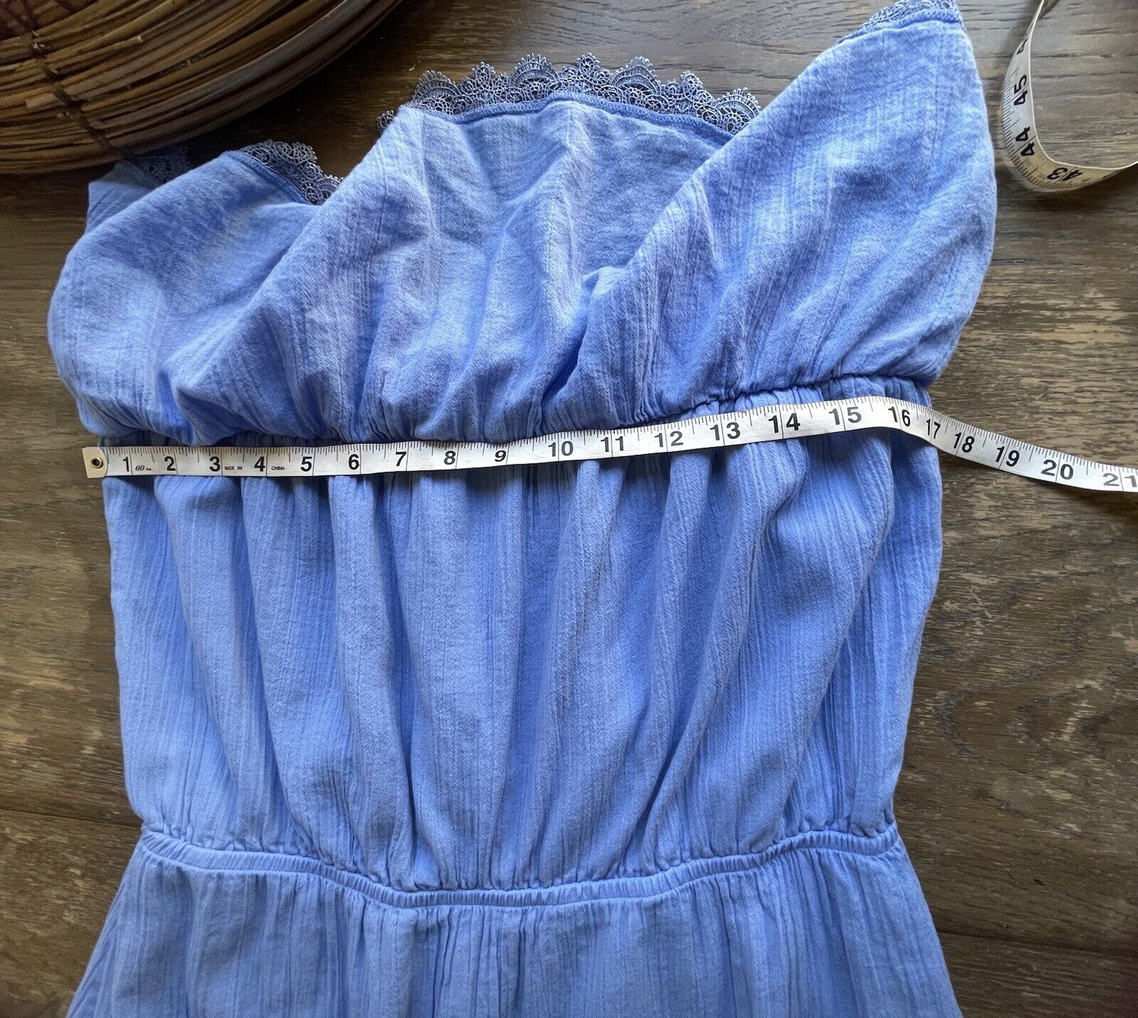 Express L cornflower blue ruffle mini dress elast… - image 13