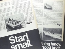 LOT of 2)  1969 ADVERTISEMENTs for Woodson DC 18 Wahoo Reef Runner boat