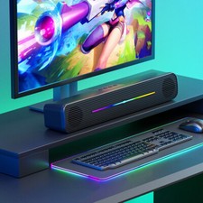 Surround Sound System LED PC Speakers Gaming Bass USB Wired for Desktop Computer