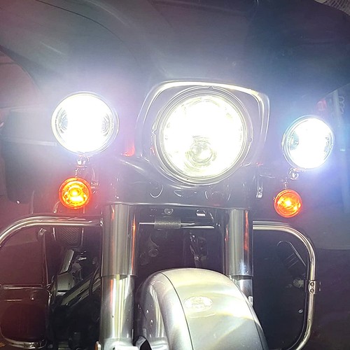 4.5" LED Auxiliary Spotlight Passing Light For Harley Street Glide FLHX 06-22 - Picture 3 of 11
