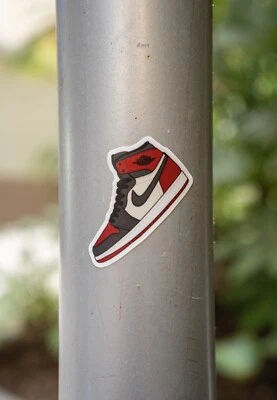 2x Nike Air Jordan 1 Retro CLASSIC RED BLACK BRED Colorway Sticker/Decal