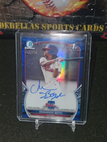 2023 Bowman Chrome 1st True Blue Emaarion Boyd Auto /150 SP RC Phillies Prospect