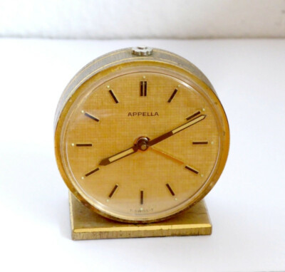 APPELLA Reise Uhr mit Handaufzug/ Wecker Swiss Base Metal 7 Jewels Lever 