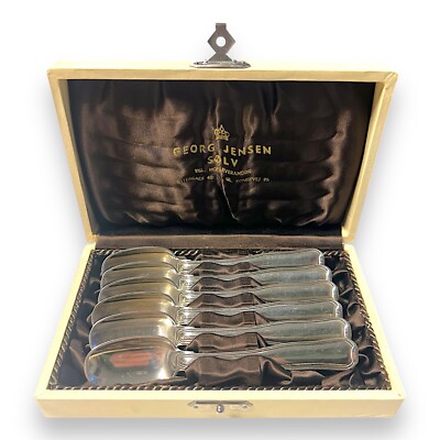 Georg Jensen,  6 X Löffel 925 Sterling Silber In Original Schatulle - Altdänisch