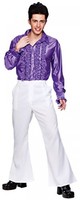 1970's Mens Flared Trousers Fancy Dress 3 Colours 3 Szs (men: Large, White) 1970's Mens Flared Trousers Fancy Dress 3 Colours 3 Szs (men: Large, White)