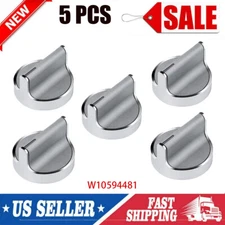 Metal Oven Control Knob 1/2inch D-Shape Rod Replacement for Whirlpool W10594481