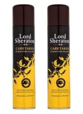 2 x Lord Sheraton Caretaker Furniture Spray Polish With Beeswax Aerosel 300ml