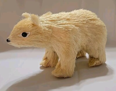 Brushart Polar Bear Sisal Straw Christmas/Winter Decor Vintage