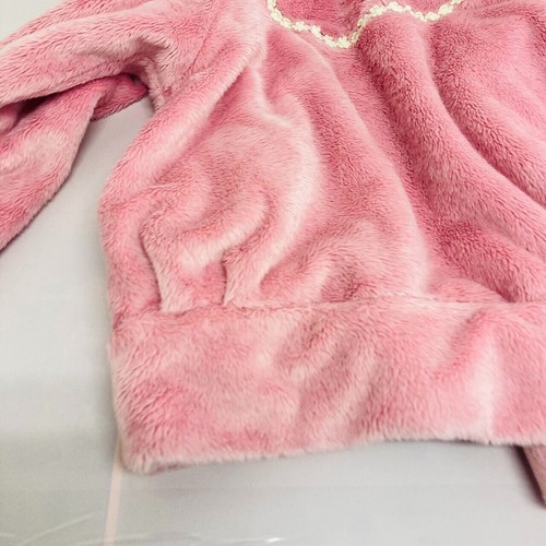 Mezzo Piano Hoodie Jacket 130cm Pink Fluffy Boa Heart Girls Clothing Tops Rare - Picture 15 of 24