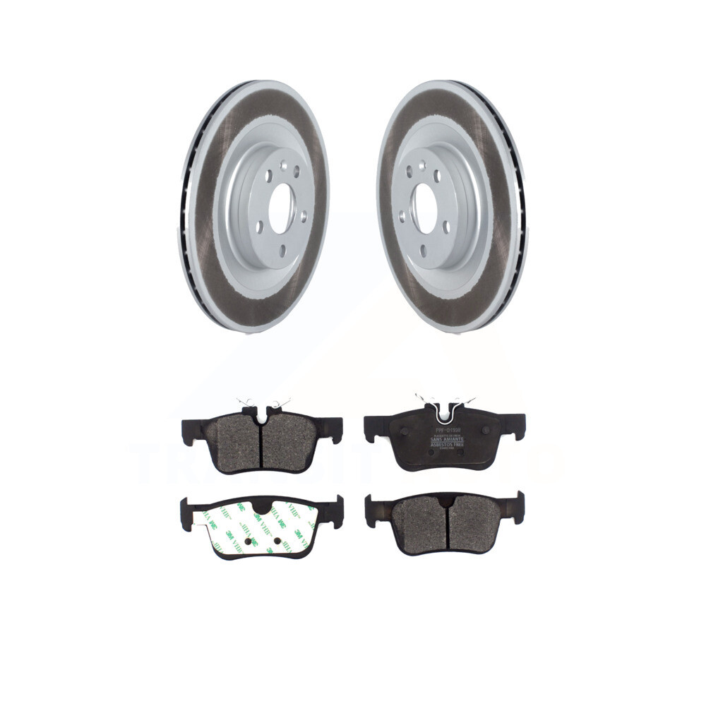 Rear Coated Disc Brake Rotors And SemiMetallic Pads Kit For Volvo XC60