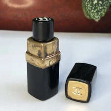 💝Vintage Chanel No 5 AGED Refillable Mini Perfume Flacon Sac Lipstick Case FULL