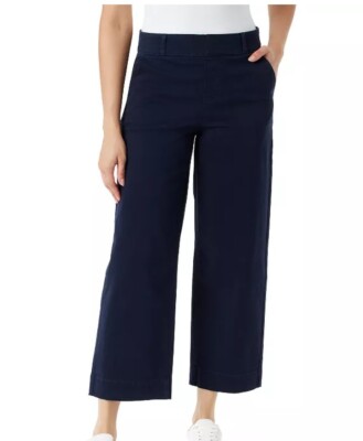 WOMENS SIZE 6 GLORIA VANDERBILT SHAPE EFFECT PULL ON  WIDE LEG CROP PANT BLK NWT