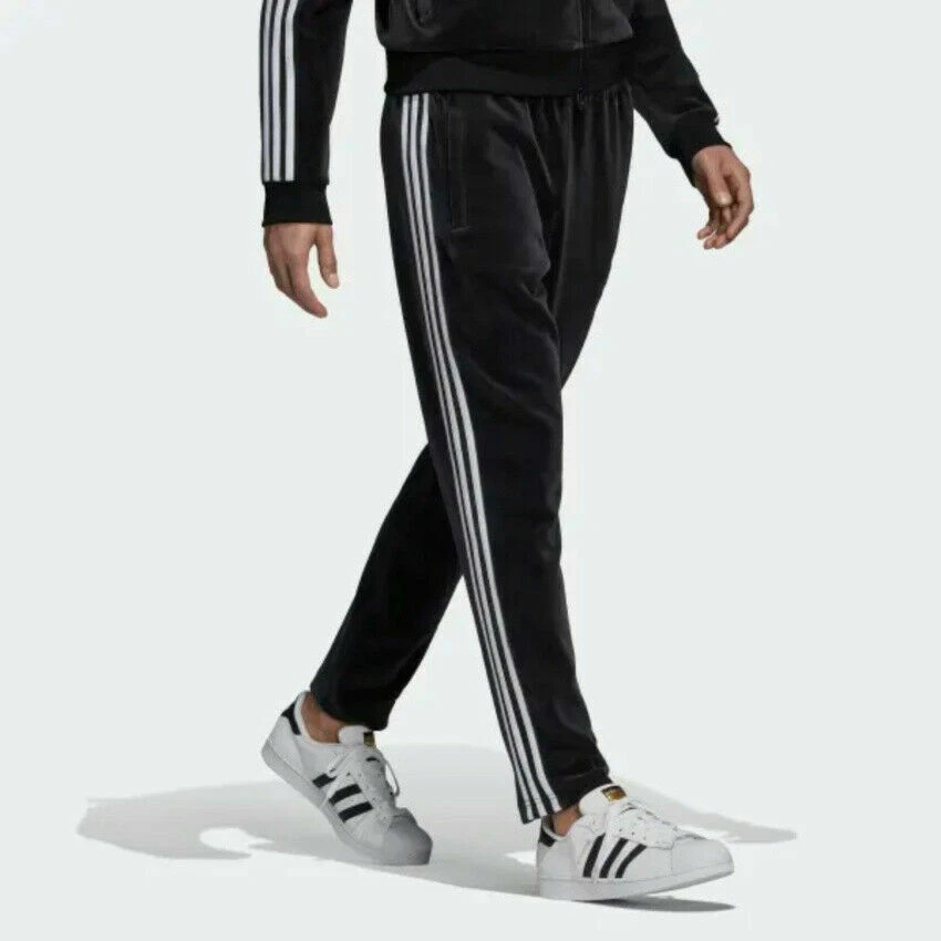 Small adidas OG Men's VELOUR Beckenbauer TRACK PANTS BLACK DU7778 LAST1