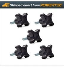 POWERTEC 4-Point Stud Knob 1/4"-20 5PK (QNB3008)