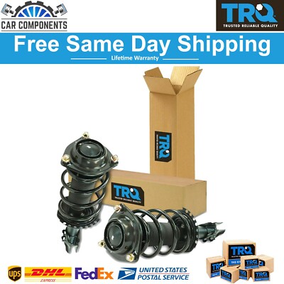 TRQ Front Loaded Complete Strut Spring Mount Assembly Pair For 2011-2016 Hyundai