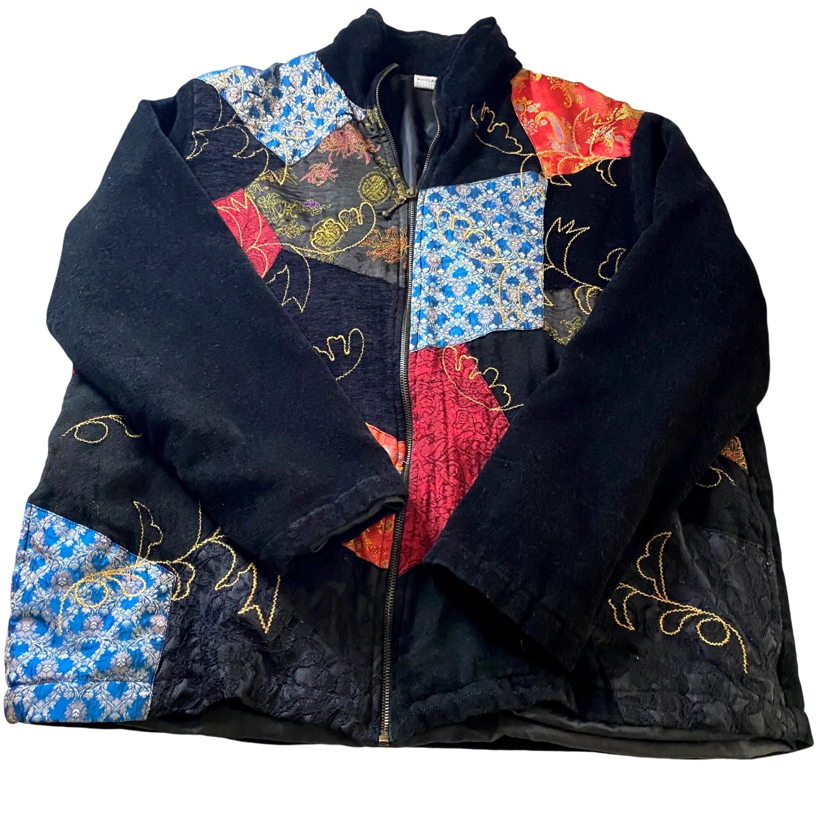 White Stag Embroidered Patchwork Zip Front Jacket… - image 3